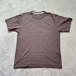 Muji T-Shirt Women's Small Short Sleeve Crew Neck Brown 100% Cotton Basic Tee